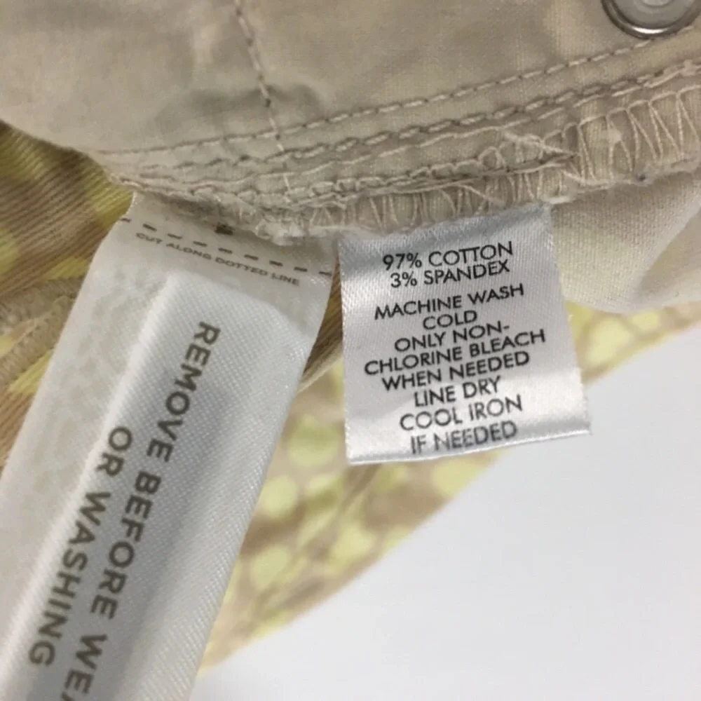 LOFT Jeans Pants Modern Straight Ankle Animal Print Yellow Tan Petite 4P / 27